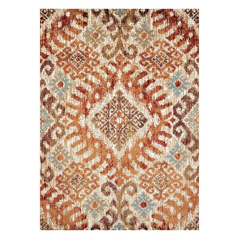 United Weavers Bridges Verazanno Geometric Rug, Red, 10X13 Ft