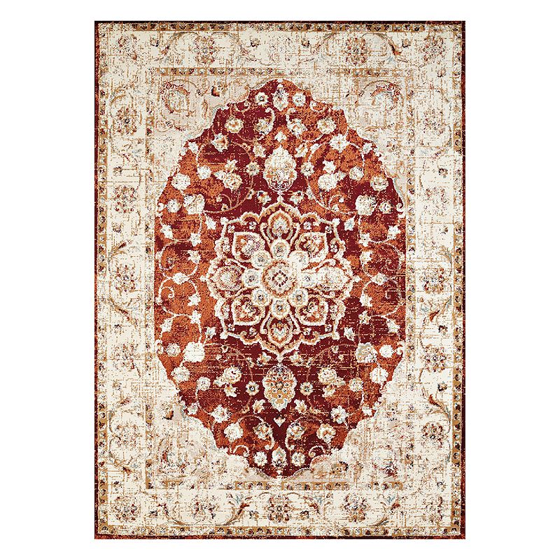 United Weavers Bridges Ponte Vecchio Framed Floral Rug, Red, 10X13 Ft