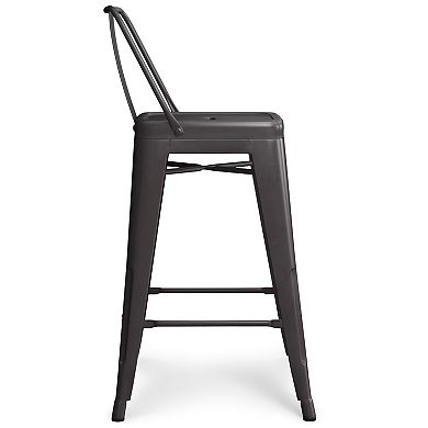 Simpli Home Rayne Metal Counter Stool 2-piece Set