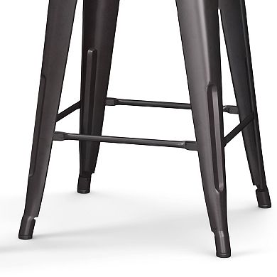 Simpli Home Rayne Metal Counter Stool 2-piece Set