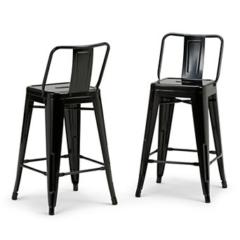 Simpli Home Rayne Metal Counter Stool Set of 2
