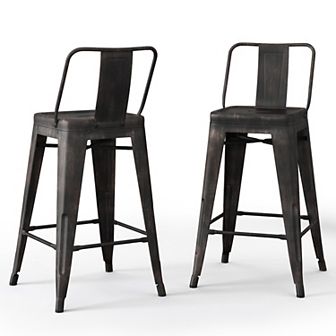 Simpli Home Rayne Metal Counter Stool Set of 2