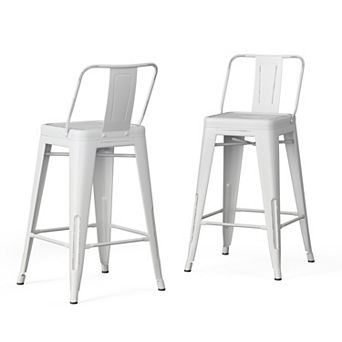 Simpli Home Rayne Metal Counter Stool Set of 2