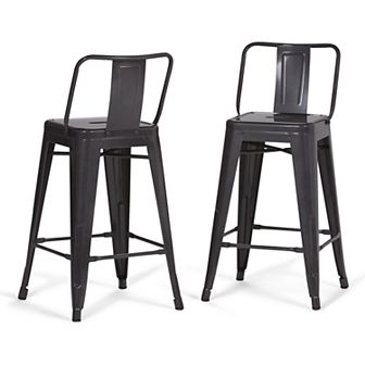 Simpli Home Rayne Metal Counter Stool 2 pc Set