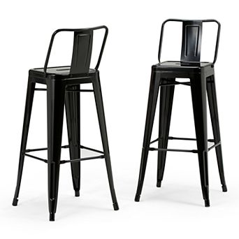 Simpli Home Rayne 30 inch Metal Bar Stool (Set of 2)
