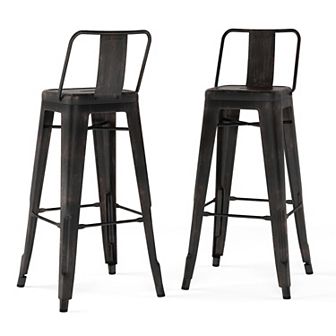 Simpli Home Rayne 30 inch Metal Bar Stool (Set of 2)