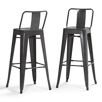 Simpli Home Rayne Metal Bar Stool 2 pc Set