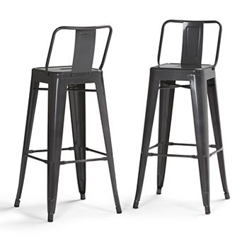 Simpli Home Rayne 30 inch Metal Bar Stool (Set of 2)