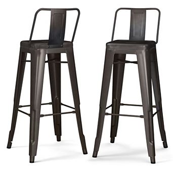 Simpli Home Rayne 30 inch Metal Bar Stool (Set of 2)