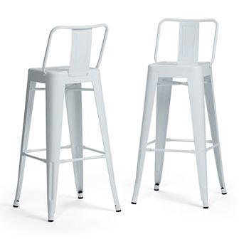 Simpli Home Rayne Metal Bar Stool 2 pc Set