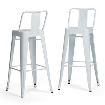 Simpli Home Rayne 30 inch Metal Bar Stool (Set of 2)