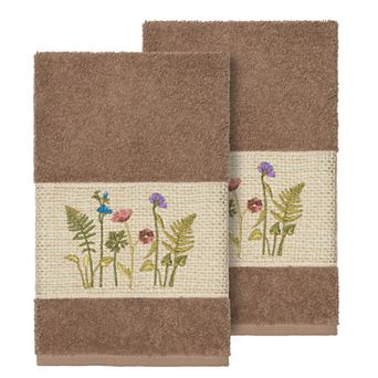 Linum Home Textiles Serenity Embellished Hand Towel Set