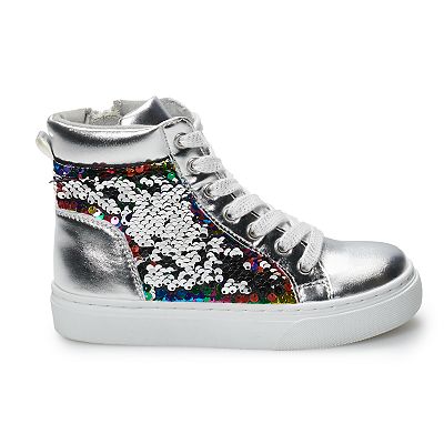 SO Zina Girls Mermaid Sequin High Top Sneakers