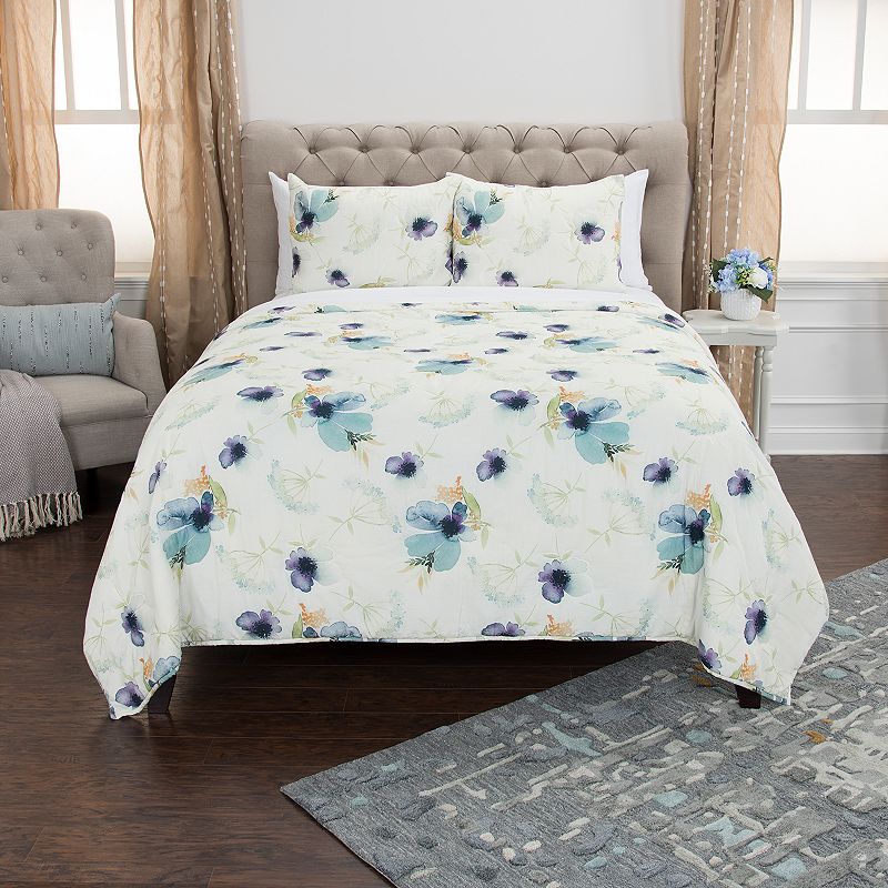 Rizzy Home Maddux Place Catrine Floral Quilt Set, White, Twin