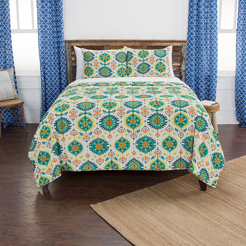 Rizzy Home Maddux Place Franky Geometric Quilt Set, Green, Twin