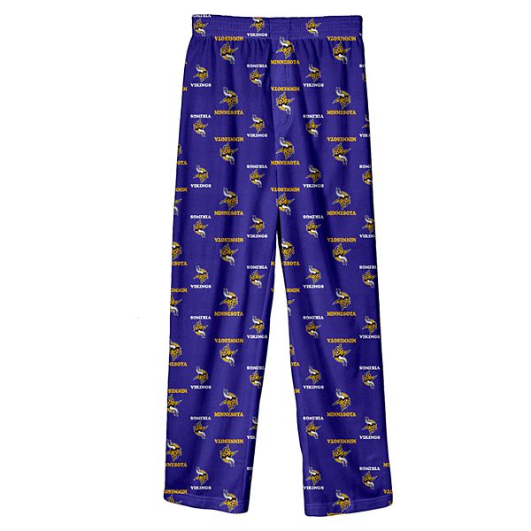 Minnesota Vikings Men's Scatter Pattern Pajama Lounge Multi Color Pants