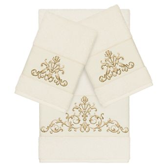 Linum Home Textiles 3 pc Scarlet Embellished Bath Towel Set