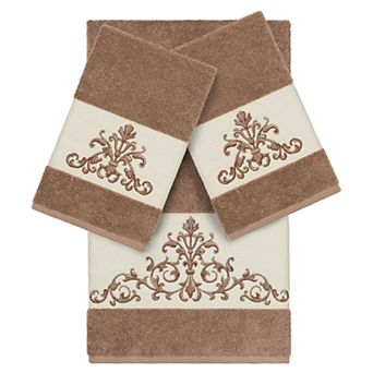 Linum Home Textiles 3 pc Scarlet Embellished Bath Towel Set