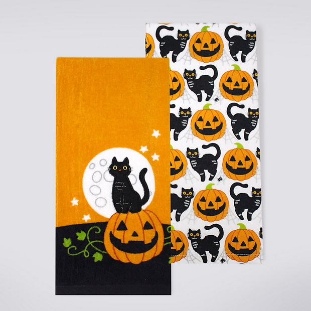 Halloween Black Cat Kitchen Towel Set