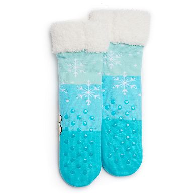 Disney's Frozen Elsa Girls 4-16 Cozy Slipper Socks