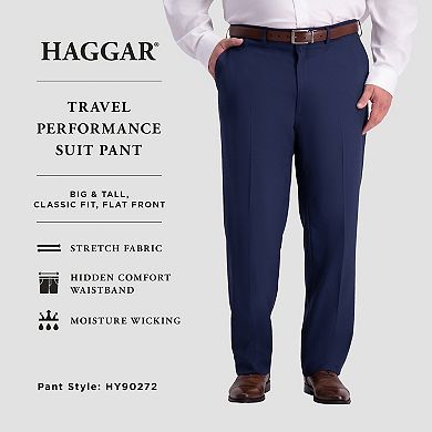 Big & Tall Haggar Travel Performance Classic-Fit Stretch Flat-Front Suit Pants