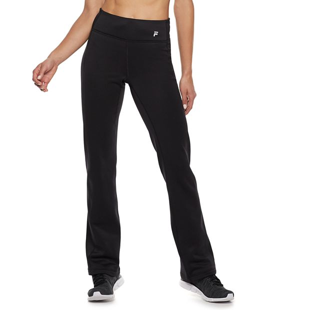 Fila Sport Tight Pants Womens XS Black Silver Grey Striped Running  Performance