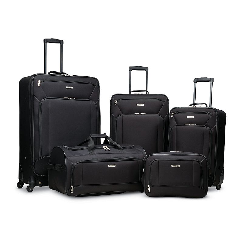 American Tourister Fieldbrook XLT 5-Piece Spinner Luggage Set, Black, 5 PC 