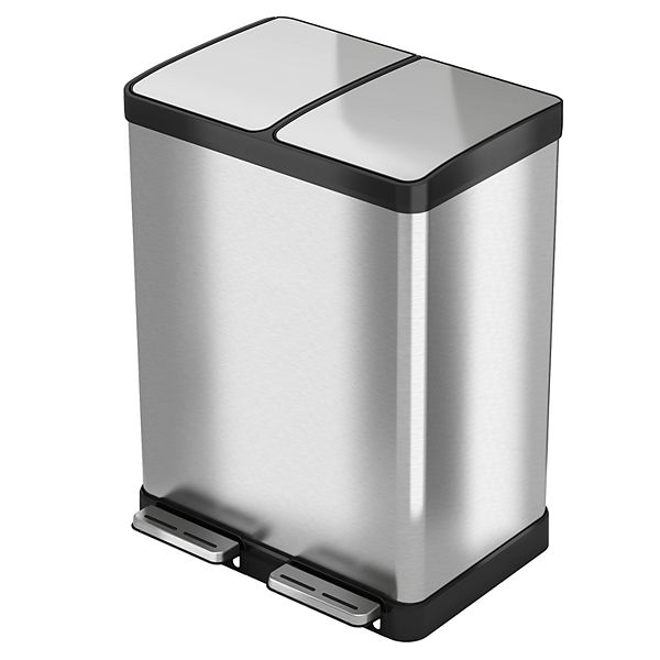 Stainless Steel 16 Gallon Step Trash Can, Home Storage & Organization