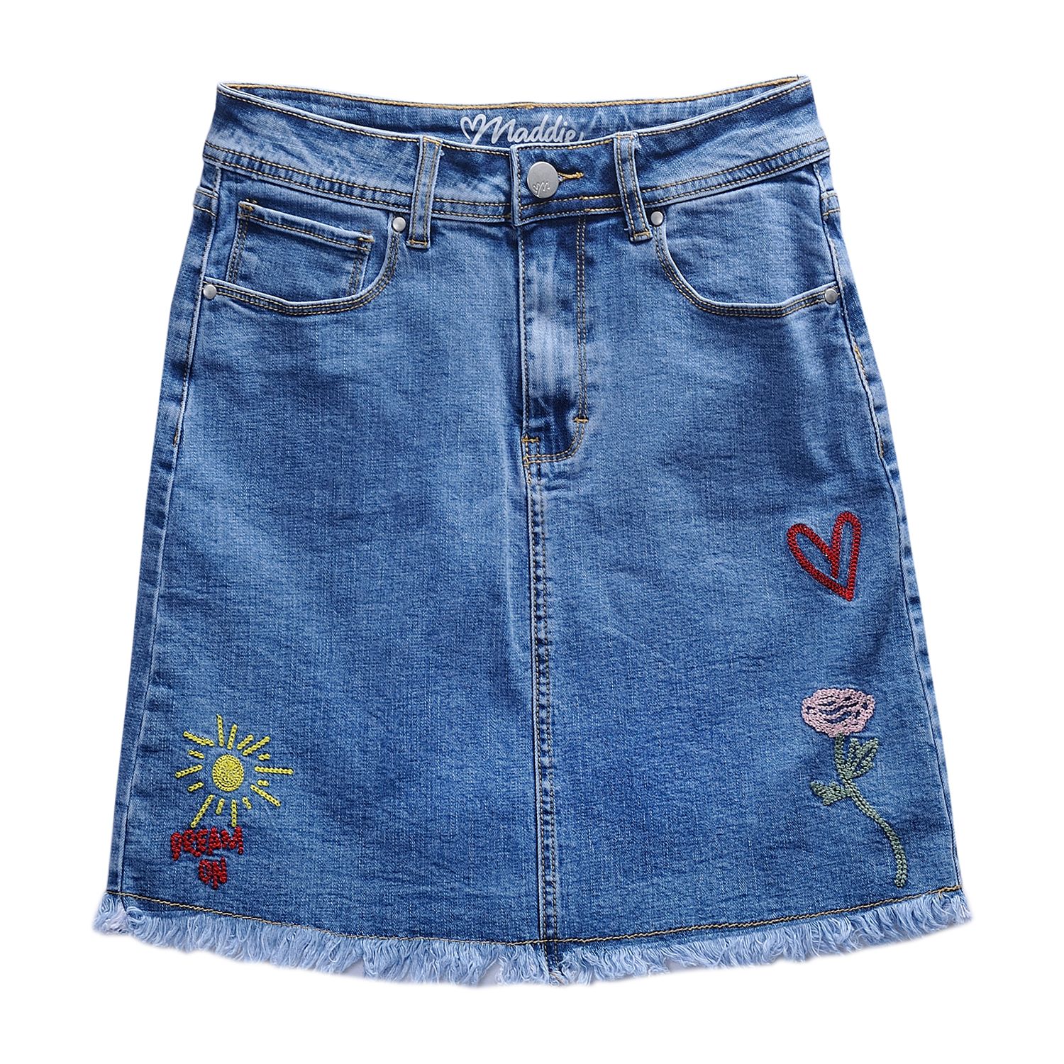 maddie denim midi skirt