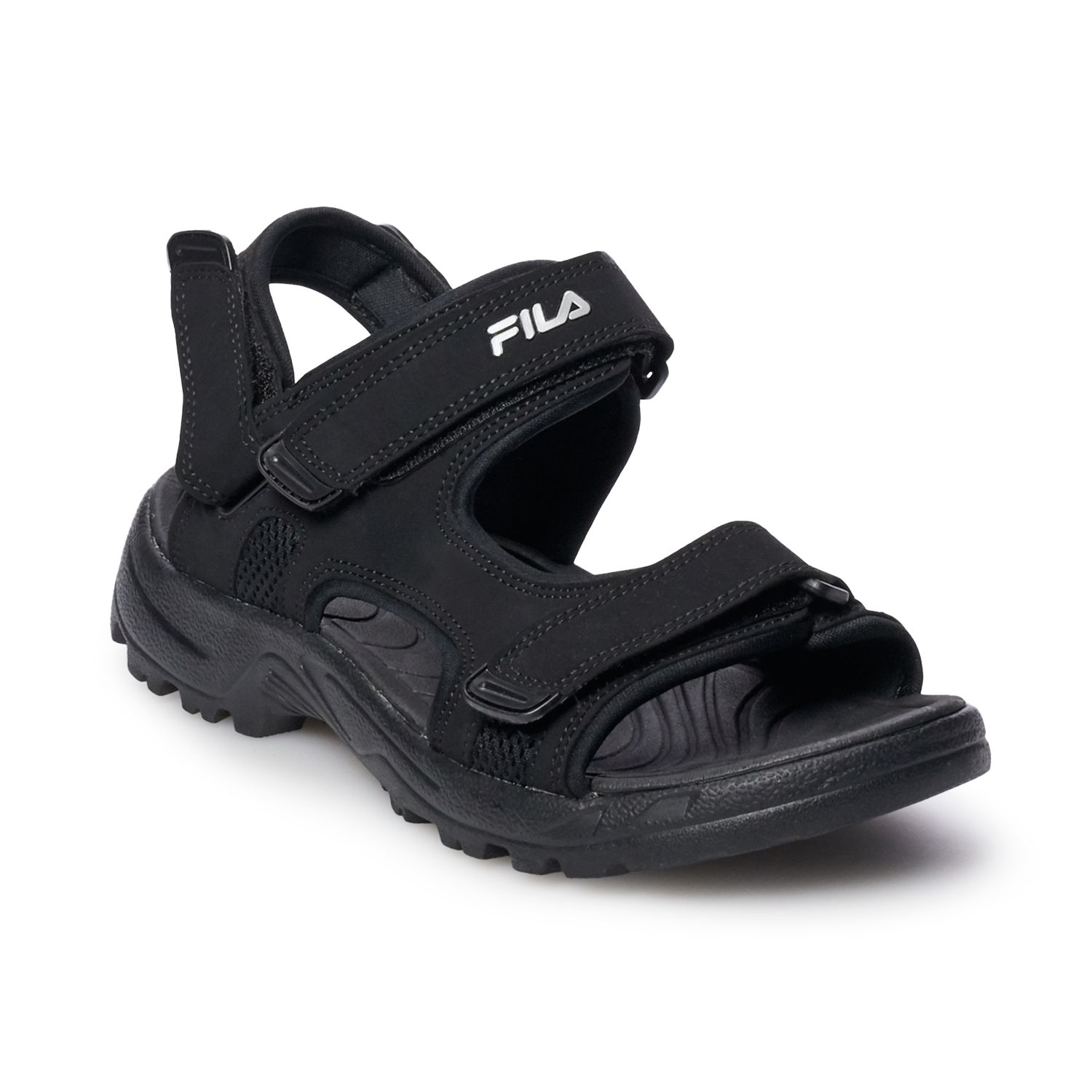 fila black sandals