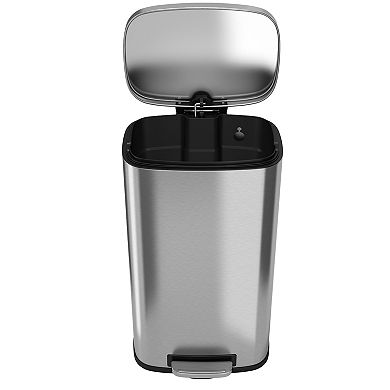 iTouchless Halo Premium SoftStep 8-Gallon Stainless Steel Step Trash Can 