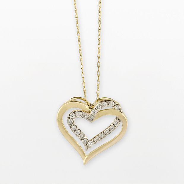 10k Gold 1/4-ct. T.W. Diamond Double-Heart Pendant