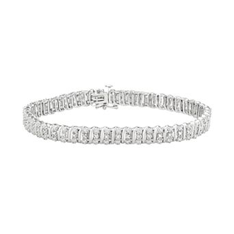 HDI Sterling Silver 1/2 Carat T.W. Diamond Tennis Bracelet
