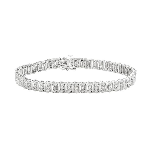 1 Carat T.W. Diamond Sterling Silver Bracelet