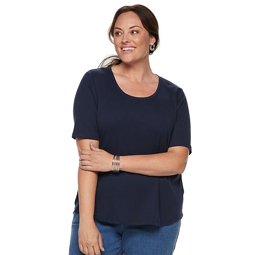 Plus Size Croft & Barrow® Essential Elbow Sleeve Tee