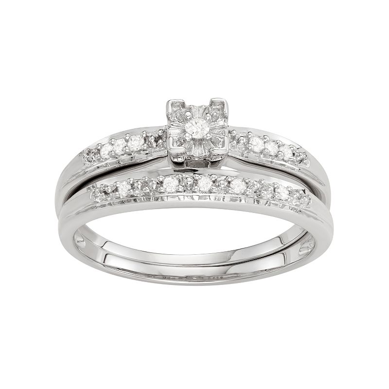 54212820 Sterling Silver 1/10 Carat T.W. Diamond Engagement sku 54212820