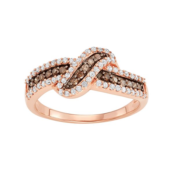 Rose gold white diamond on sale ring