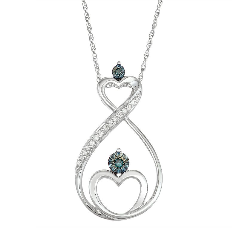 53822162 10k White Gold 1/10 Carat T.W. Blue & White Diamon sku 53822162