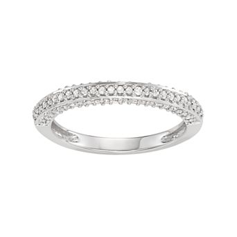 HDI 10k White Gold 3/8 Carat T.W. Diamond Wedding Ring