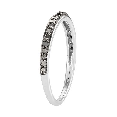 14k White Gold 1/4 Carat T.W. Black Diamond Stack Ring
