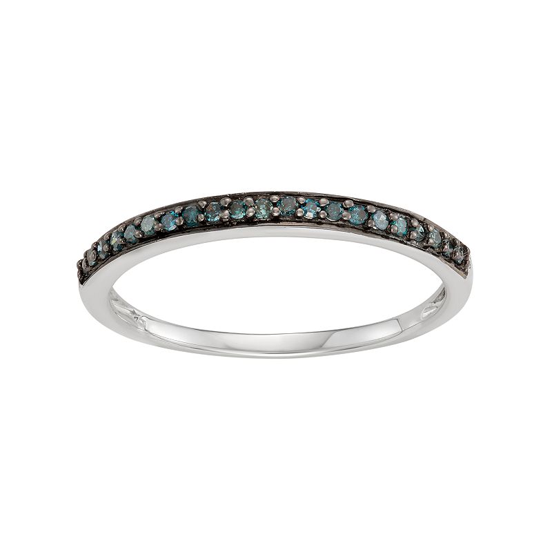 53823302 14k White Gold 1/10 Carat T.W. Blue Diamond Stack  sku 53823302