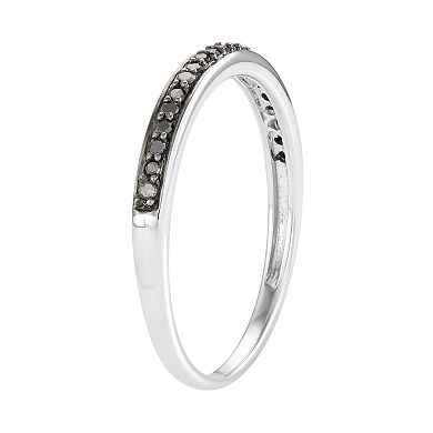 14k White Gold 1/10 Carat T.W. Black Diamond Stack Ring