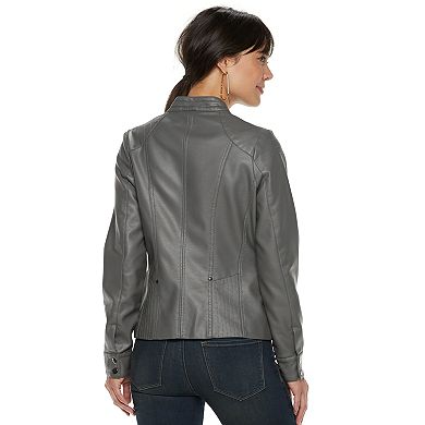 Women's Apt. 9® Faux Leather Moto Jacket