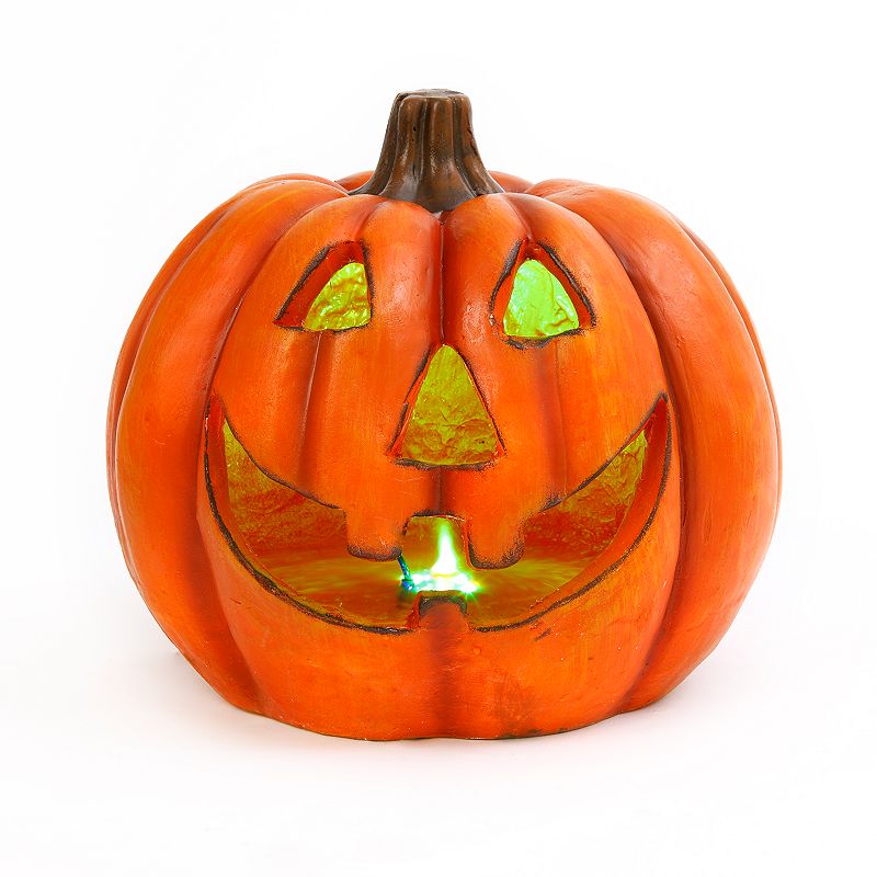 Gerson Smoke Effect Light-Up Pumpkin Halloween Table Decor, Orange