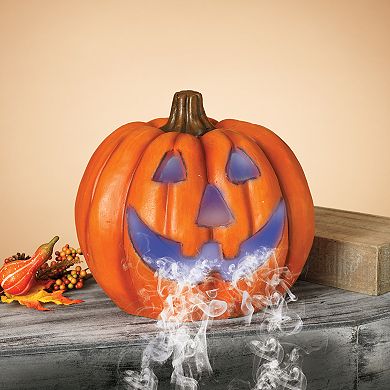 Gerson Smoke Effect Light-Up Pumpkin Halloween Table Decor 