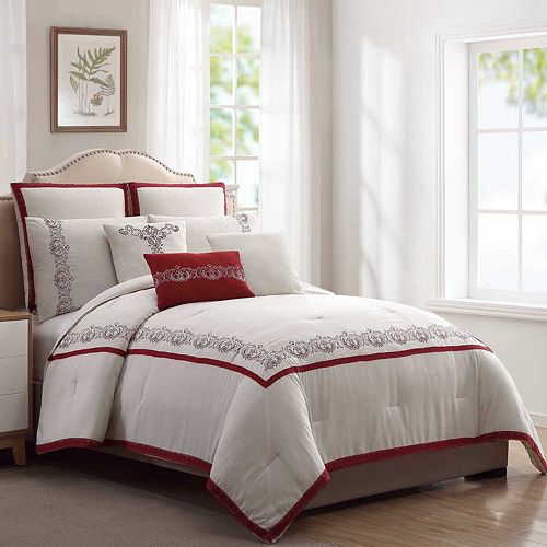 Pct Lori Wine 8 Pc Comforter Set