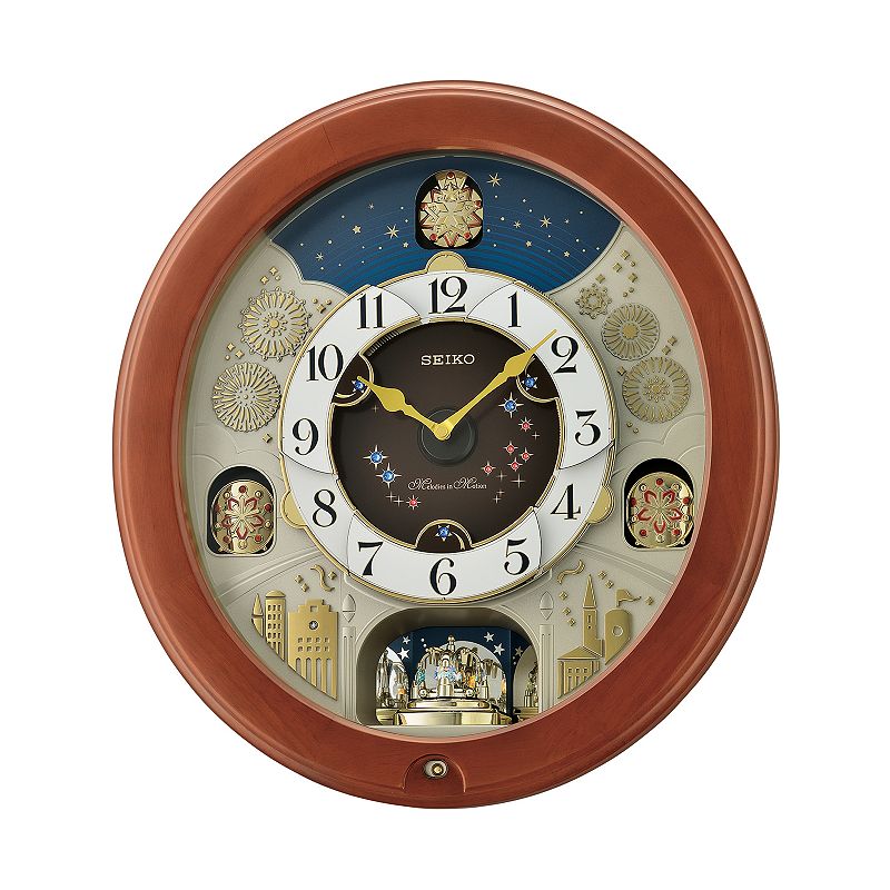 Seiko Melodies In Motion Wall Clock - QXM376BRH, Brown