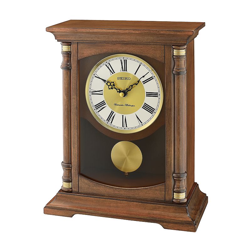 Seiko Traditional Classics Pendulum Mantel Clock - QXQ034BLH, Med Brown