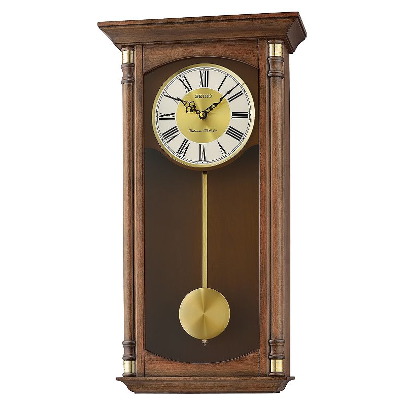 Seiko Traditional Classics Pendulum Wall Clock - QXH069BLH, Med Brown