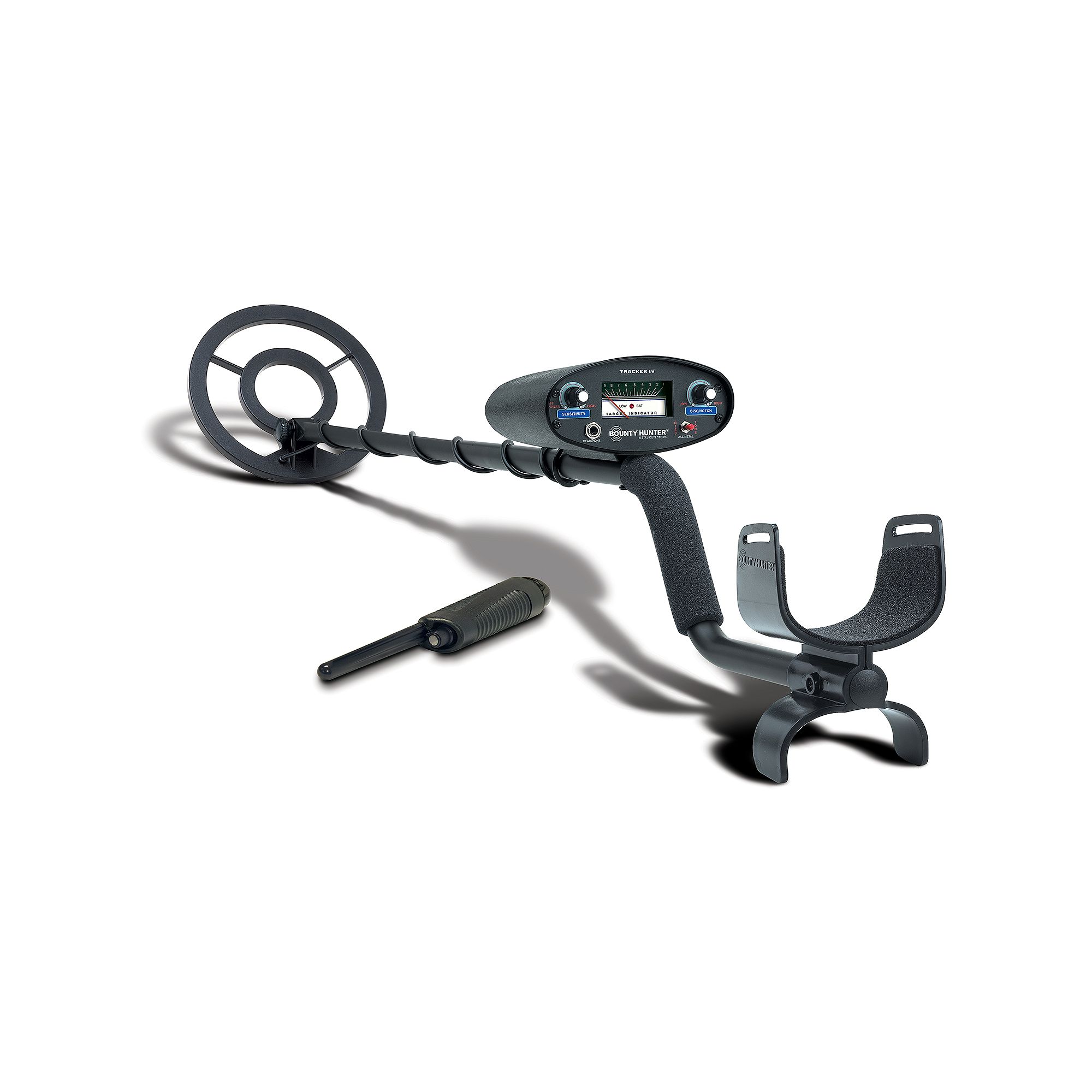 Bounty Hunter Tracker IV Metal Detector with Bonus Pinpointer, Black
